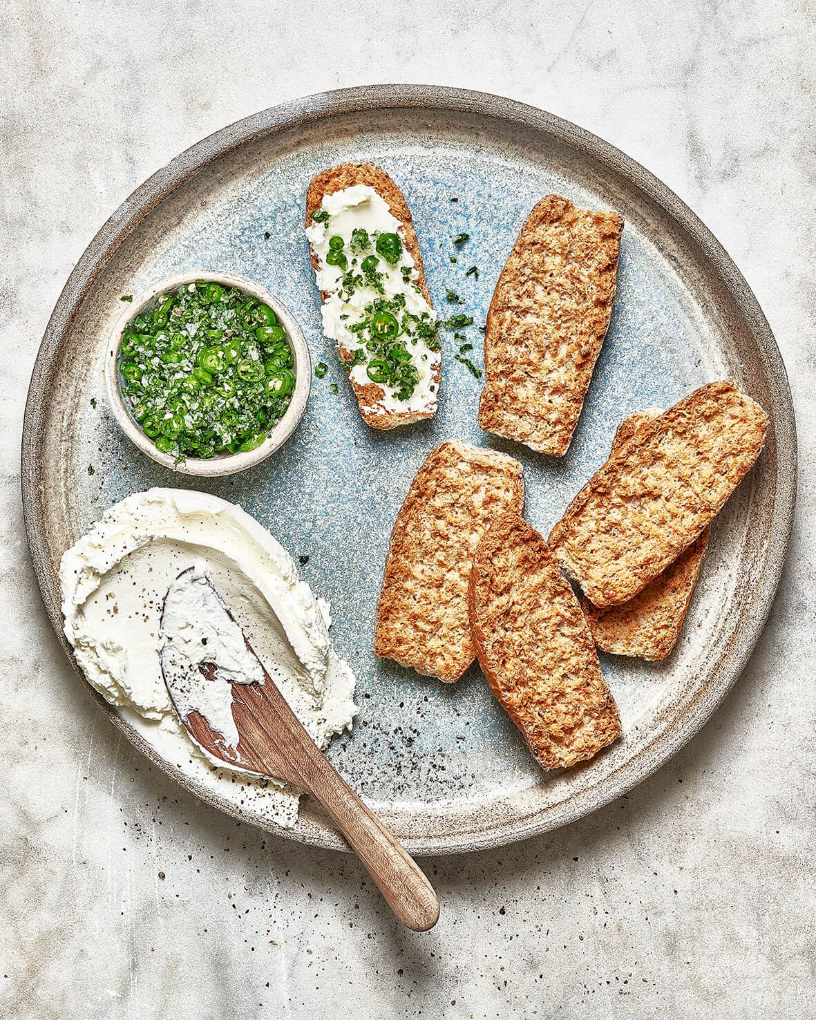 Tapas aux fromages frais